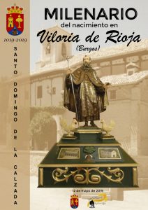 Cartel milenario nacimiento del Santo Domingo en Viloria de Rioja